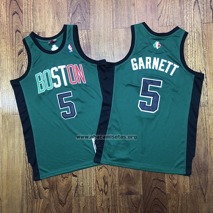 Camiseta Boston Celtics Kevin Garnett NO 5 Mitchell & Ness Verde